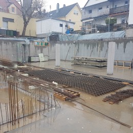 Mehrfamilienhäuser Schwenningen Charlottenstraße: Tiefgaragenwände Haus 1